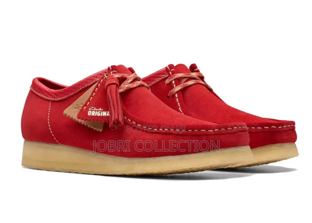 Red Clarks Original Gum Sole Shoes