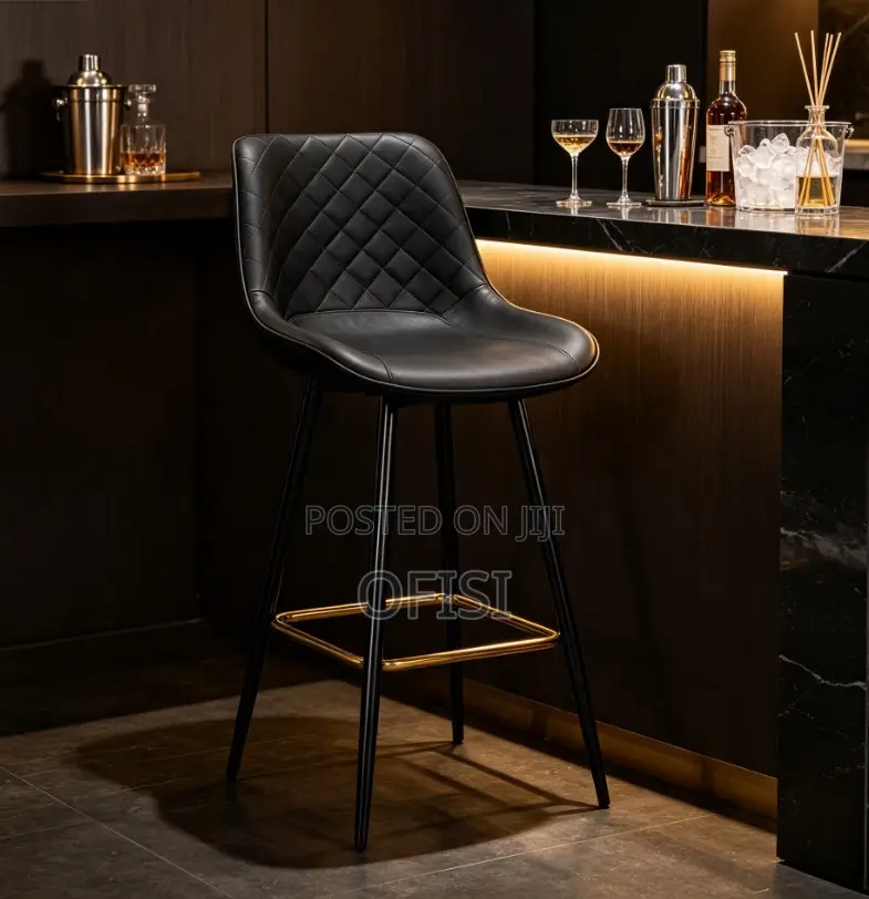 Bar Stool; Modern Leather Counter Stool