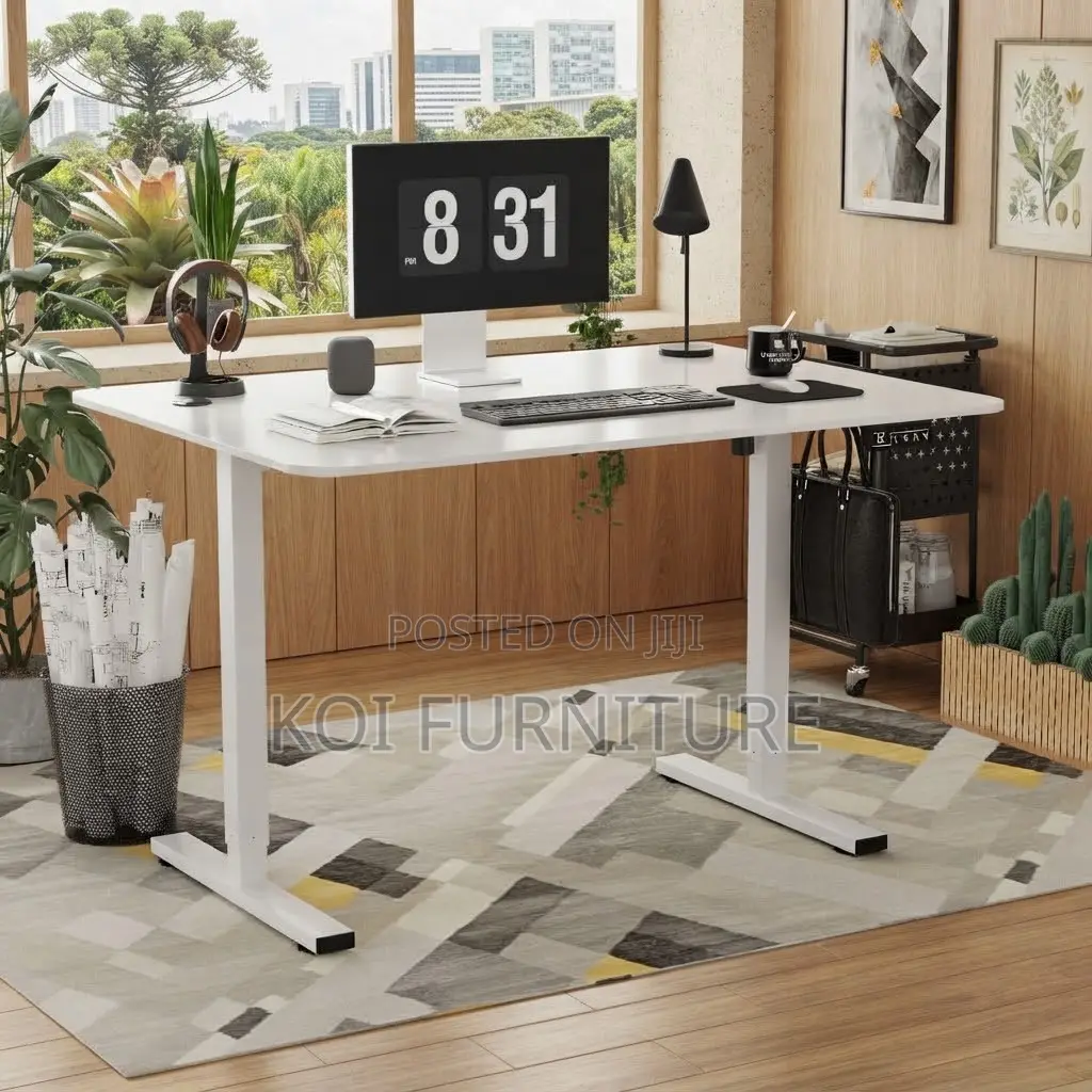 Office Des; Ergonomical 1.4 Meters White Modern Office Studio Desk