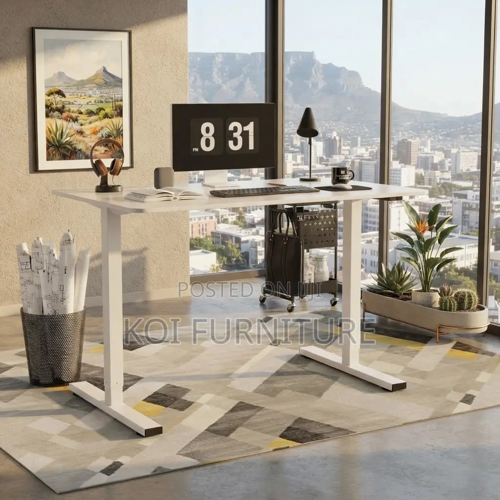 Office Des; Ergonomical 1.4 Meters White Modern Office Studio Desk