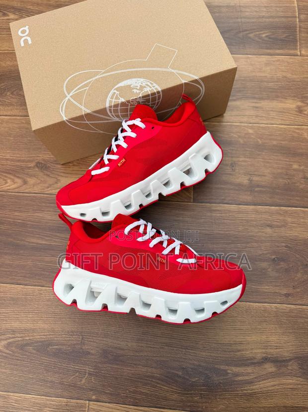 On X Kith K-Tech 1 Red White Sole Sneakers