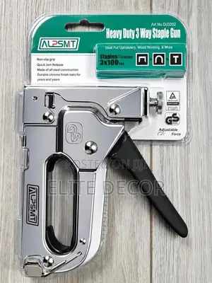 Heavy Duty 3-Way Staple Gun – Manual Stapler for Wood, Upholstery