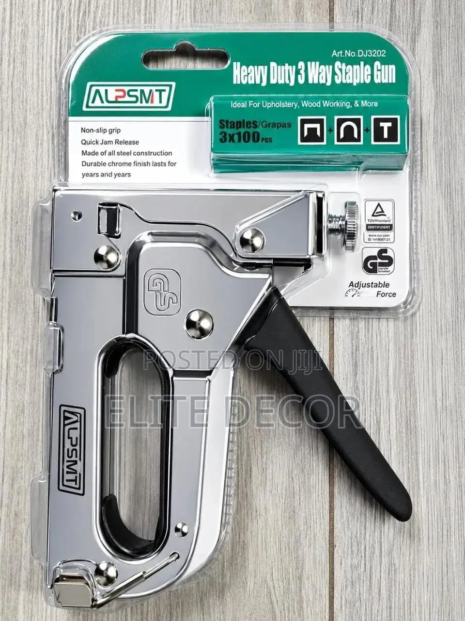 Heavy Duty 3-Way Staple Gun – Manual Stapler for Wood, Upholstery