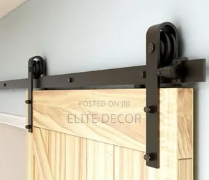 6.6FT Sliding Barn Door Hardware Kit – Heavy Duty Black Steel