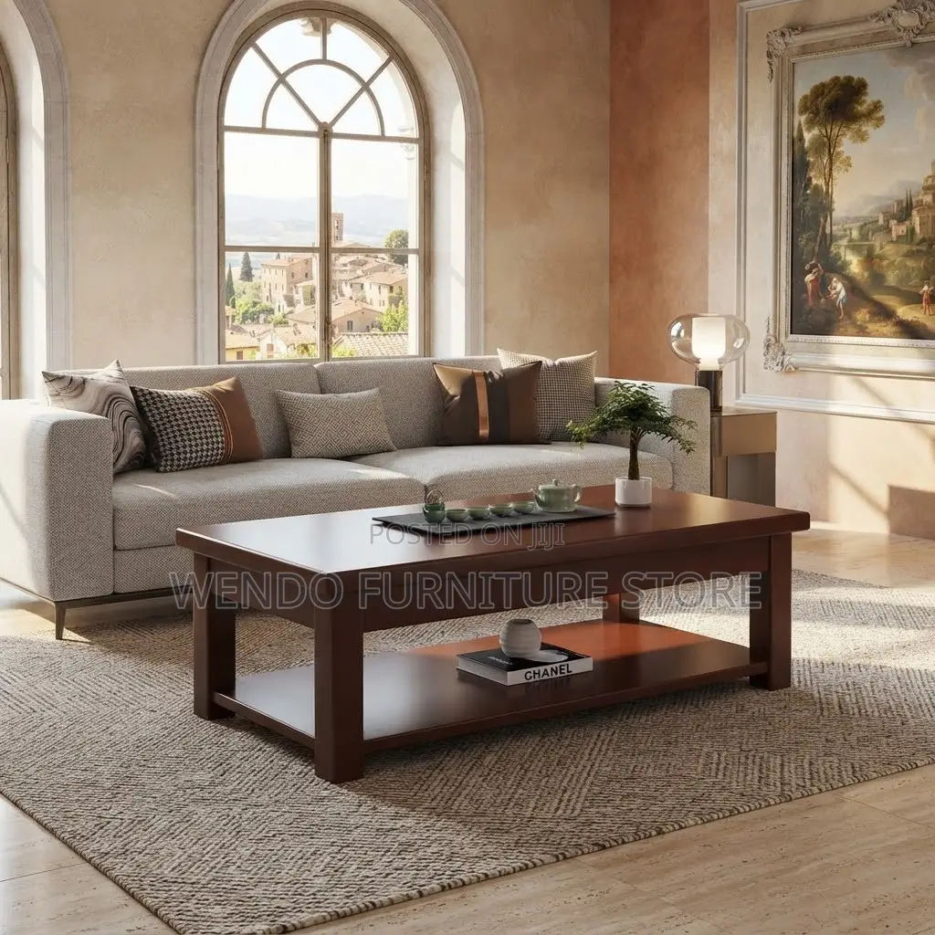 Coffee Table; Mahogany Executive Brown Home Office Coffee Tables