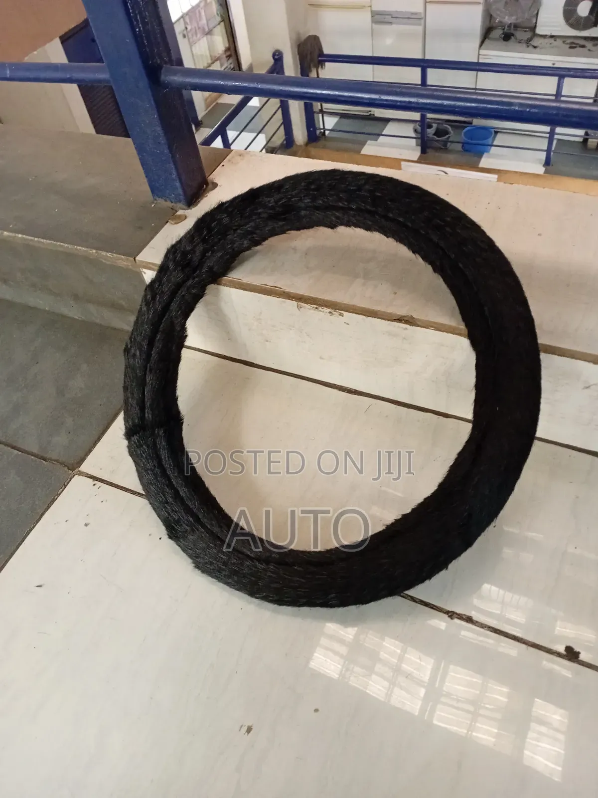 Furry Black Steering Wheel Cover | Soft Fluffy Car Steering Cover