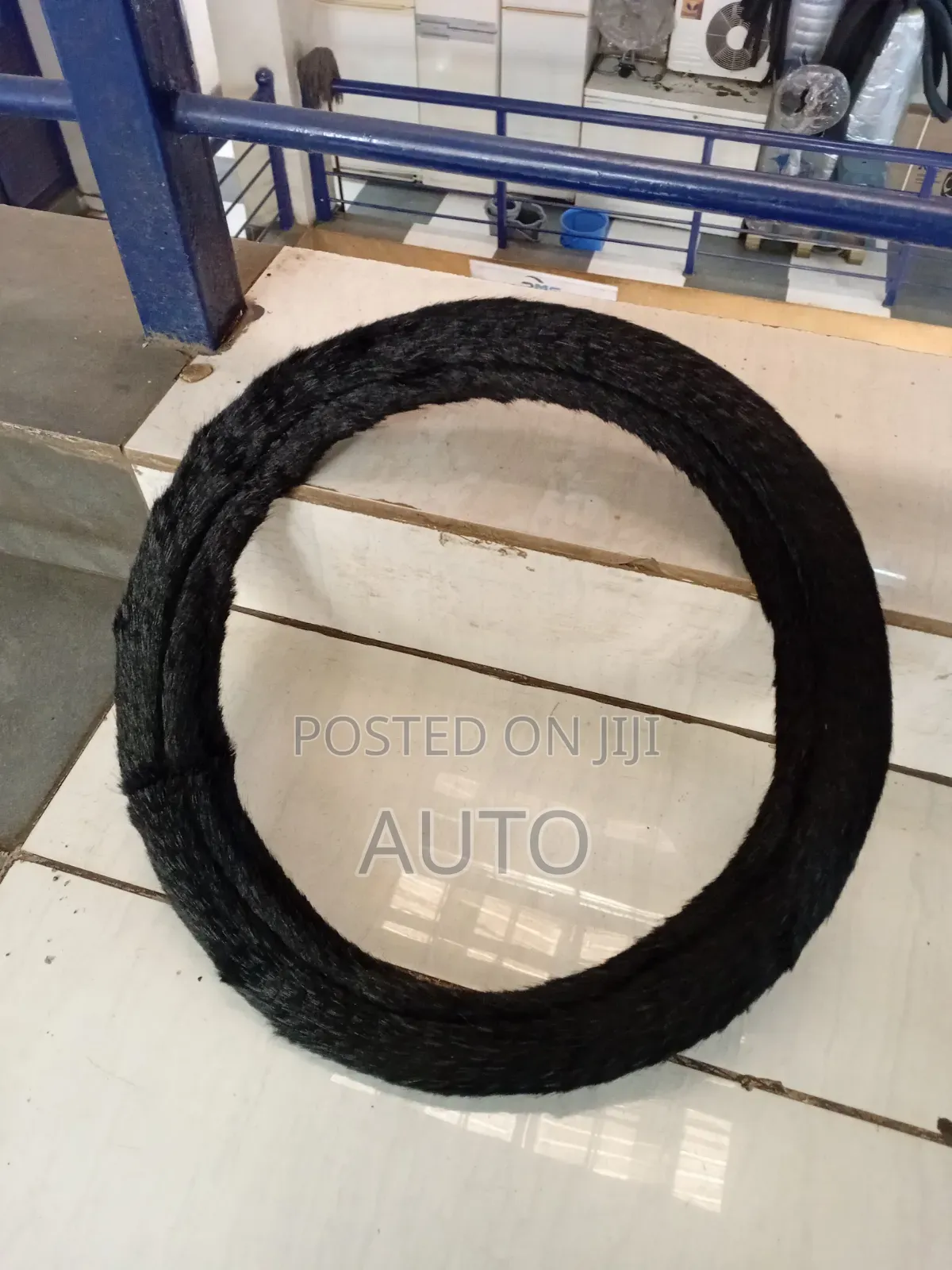 Furry Black Steering Wheel Cover | Soft Fluffy Car Steering Cover