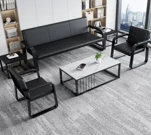 5-Seater Office Sofa Set : Office Leather Sofa