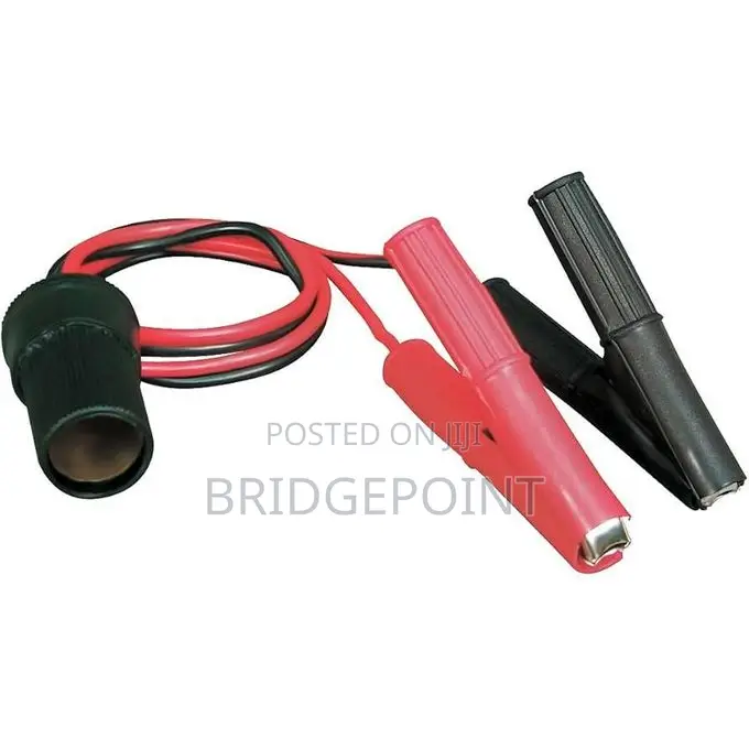 Battery Clips to Cigarette Lighter Socket Adapter – 12v Dc Power