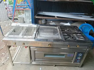 Commercial – Double Fryer, Griddle, Two Burners Electric Oven