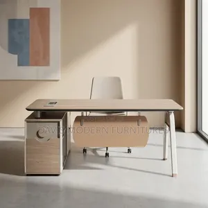 Modern Executive Office Desk With Storage Drawers