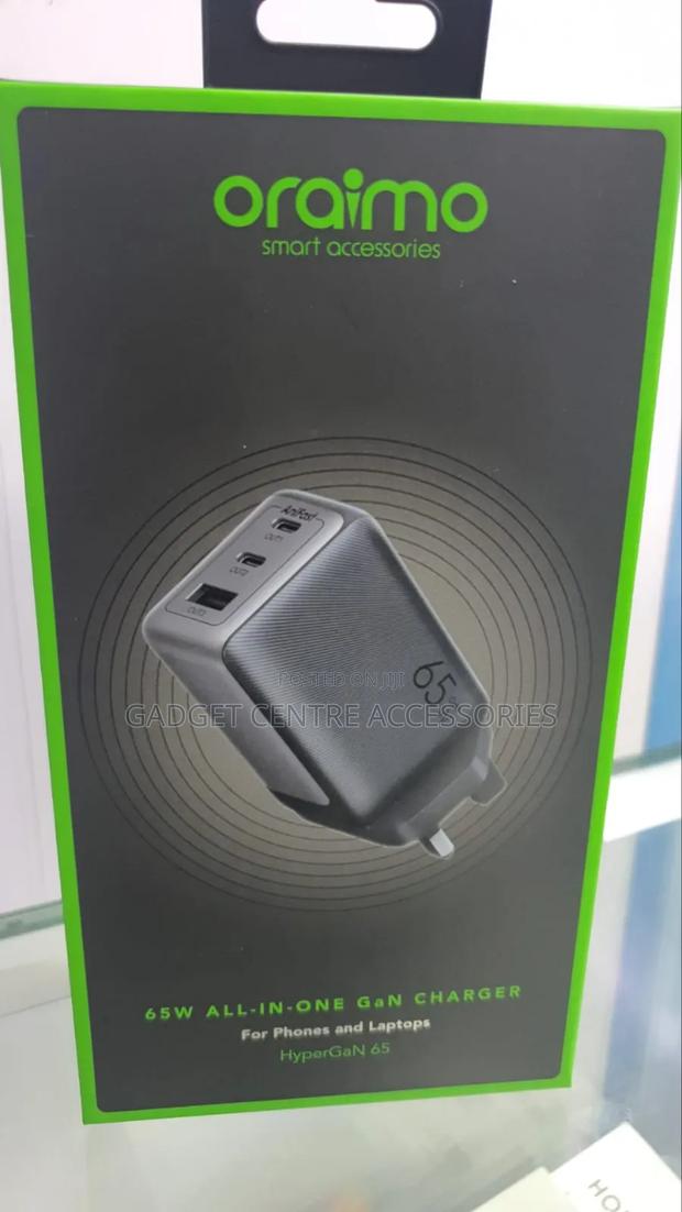Oraimo 65w All-in-One Gani Charger , iPhone and Laptops, HyperGaN 65