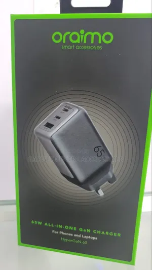 Oraimo 65w All-in-One Gani Charger , iPhone and Laptops, HyperGaN 65