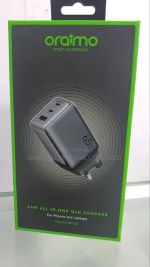Oraimo 65w All-in-One Gani Charger , iPhone and Laptops, HyperGaN 65