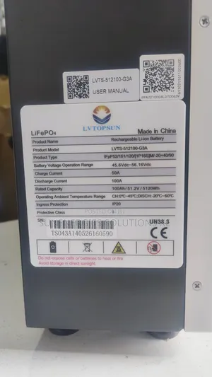 5.12kwh 51.2v 100ah LVTOPSUN LIFEPO4 Lithium Battery
