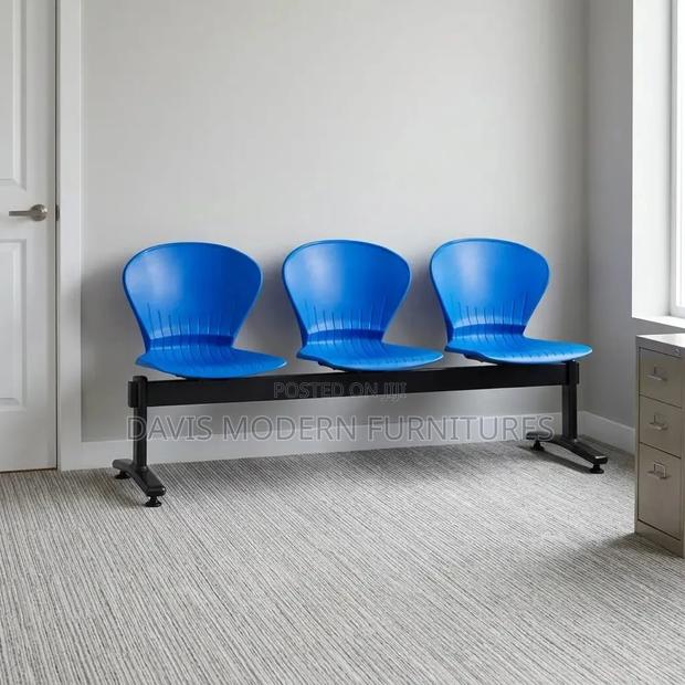 Blue Plastic Waiting Bench - main view