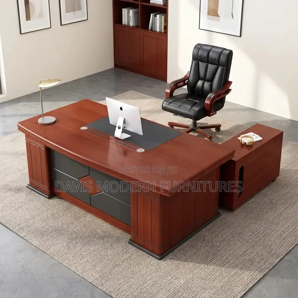 Executive Office Desk With Side Cabinet