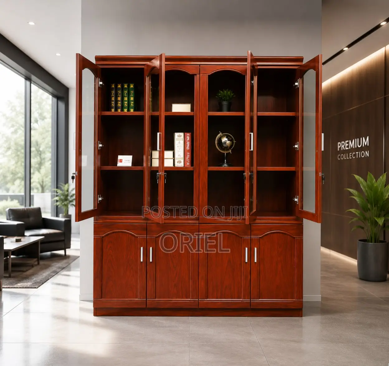 3 Doors Mahogany Storage Cabinet : Wooden Storage Cabinet