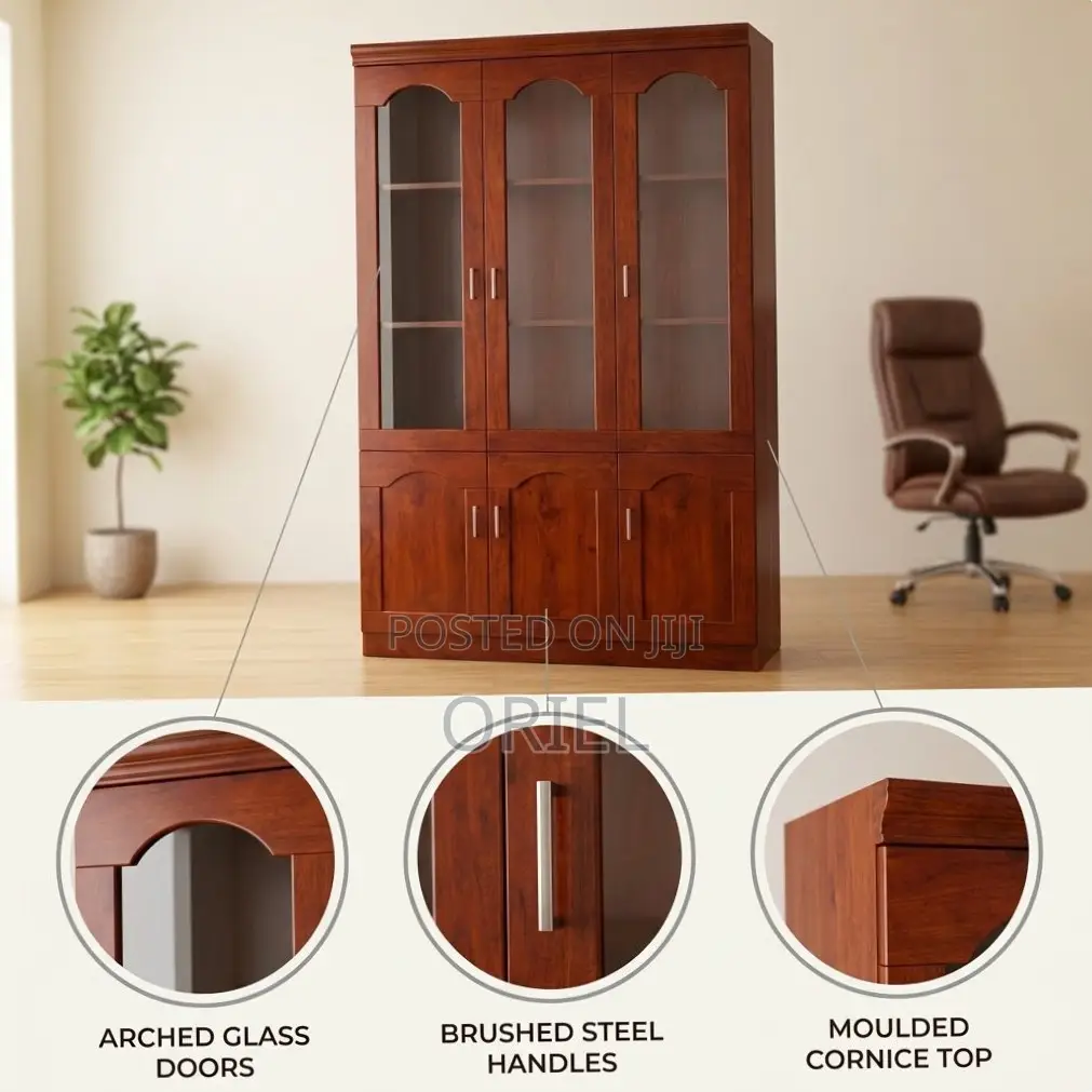 3 Doors Mahogany Storage Cabinet : Wooden Storage Cabinet