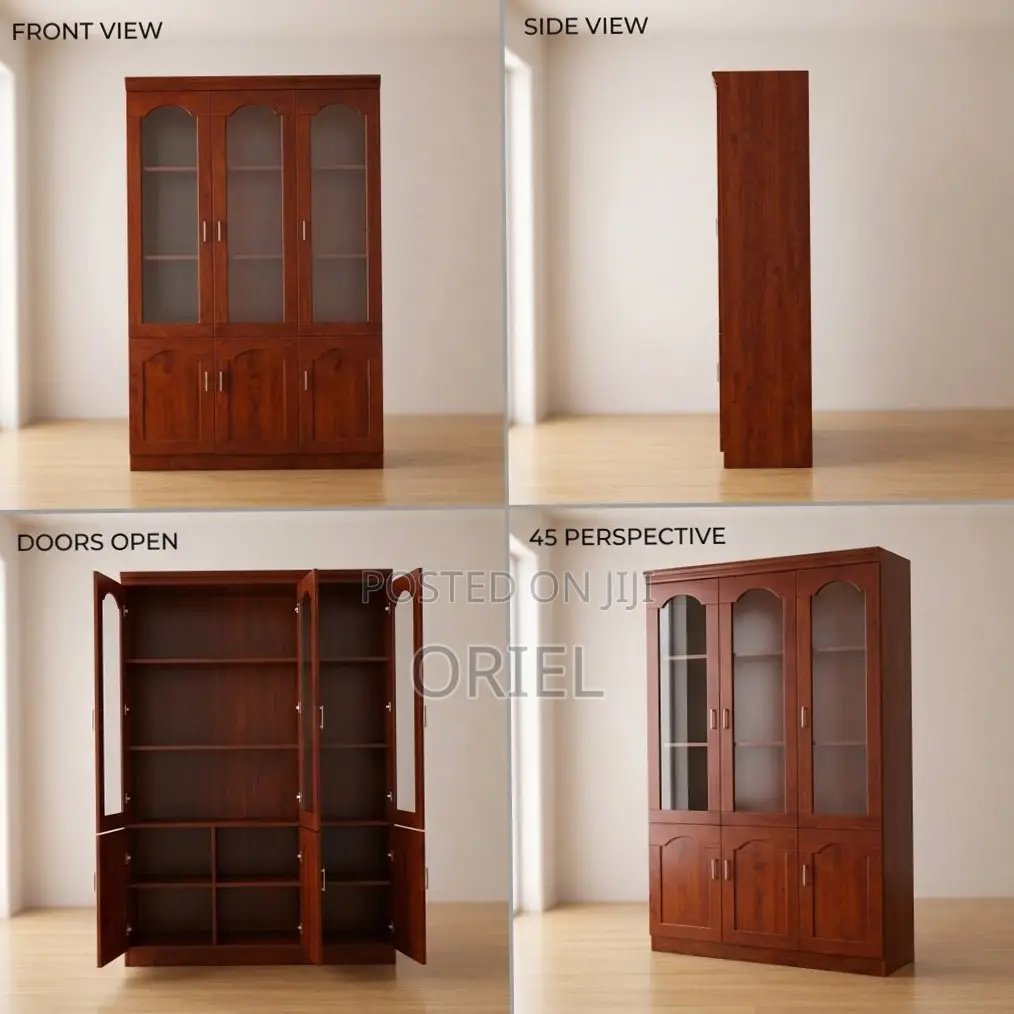3 Doors Mahogany Storage Cabinet : Wooden Storage Cabinet