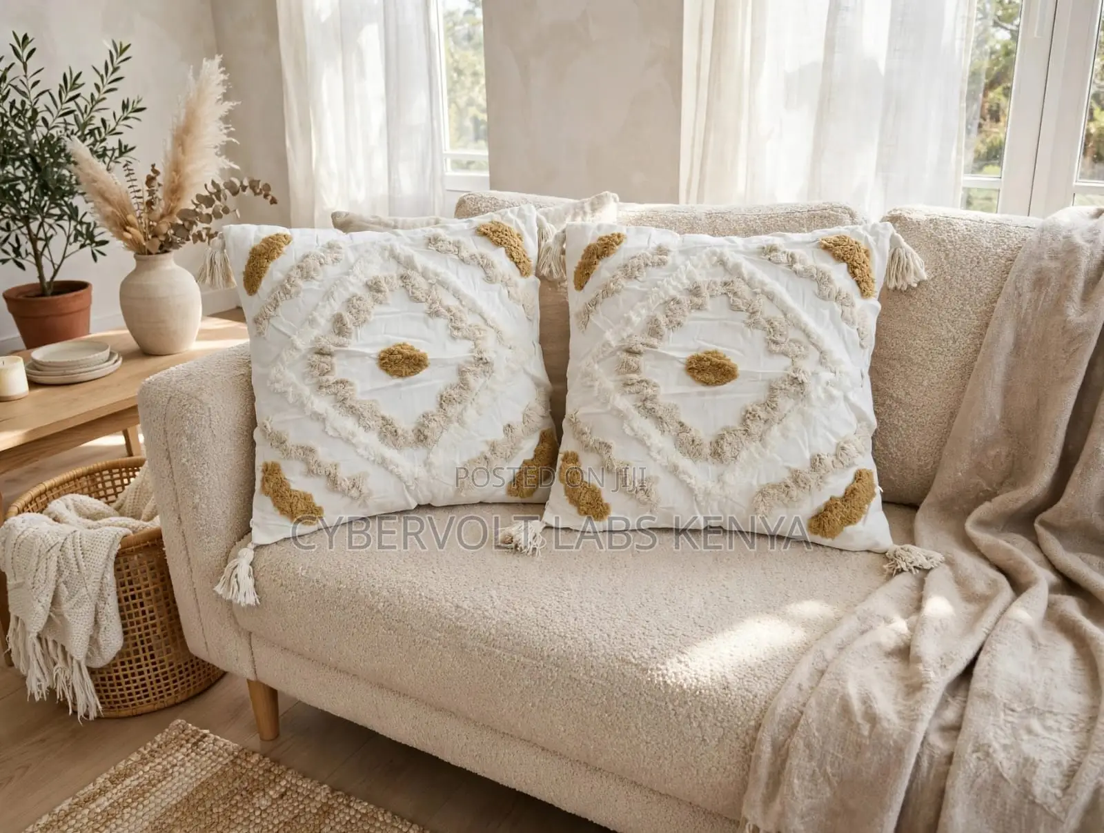 Boho Tufted Decorative Throw Pillow Case