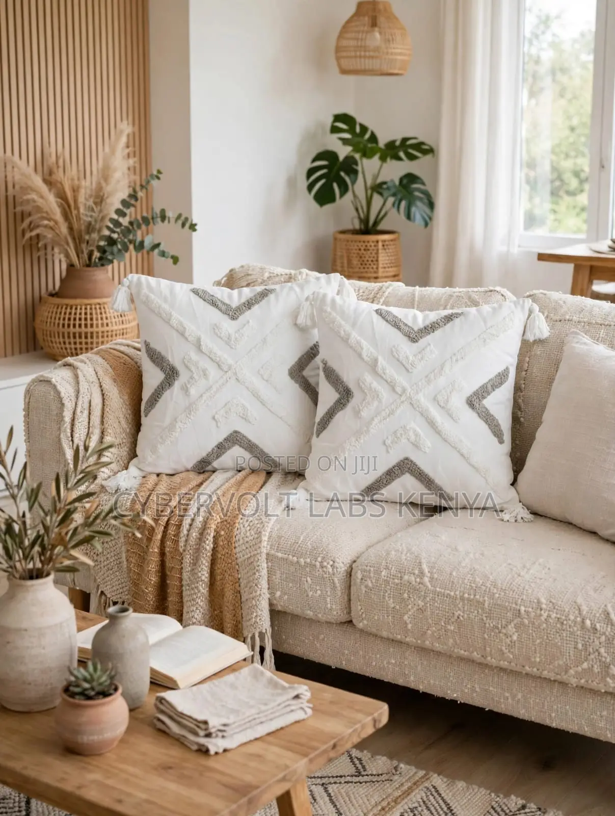 Boho Tufted Decorative Throw Pillow Case