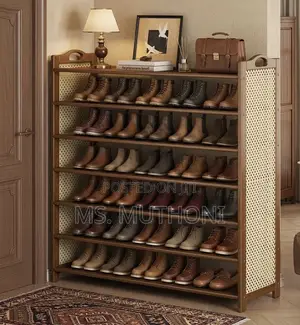 Minimalist 6 Layer Tiered Footwear Shelf