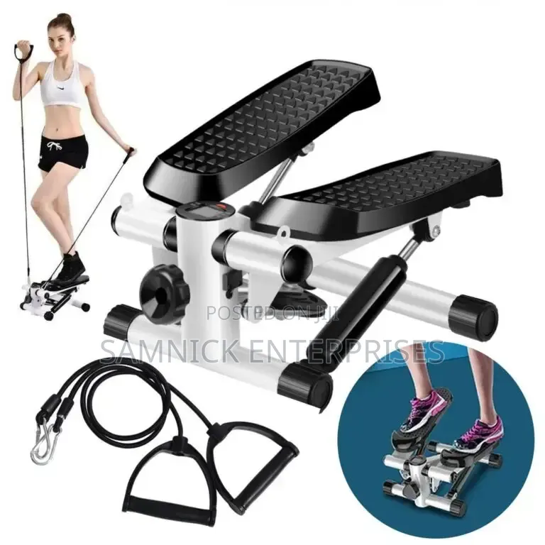 Stepper Exercise With Display and Resistance Bands