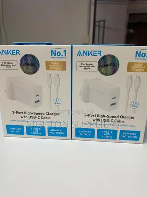 Anker Charger (20W, 2 PORTS) With USB-C Cable