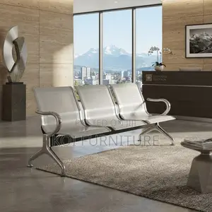 Office Bench; Three Seaters Non Upholstered Metal Bench