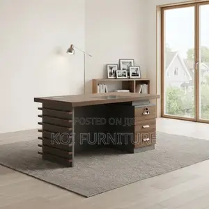 Office Desk; 1.4 Meter Brownish Golden Executive Office Desk