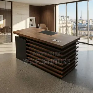 Office Desk; 1.4 Meter Brownish Golden Executive Office Desk