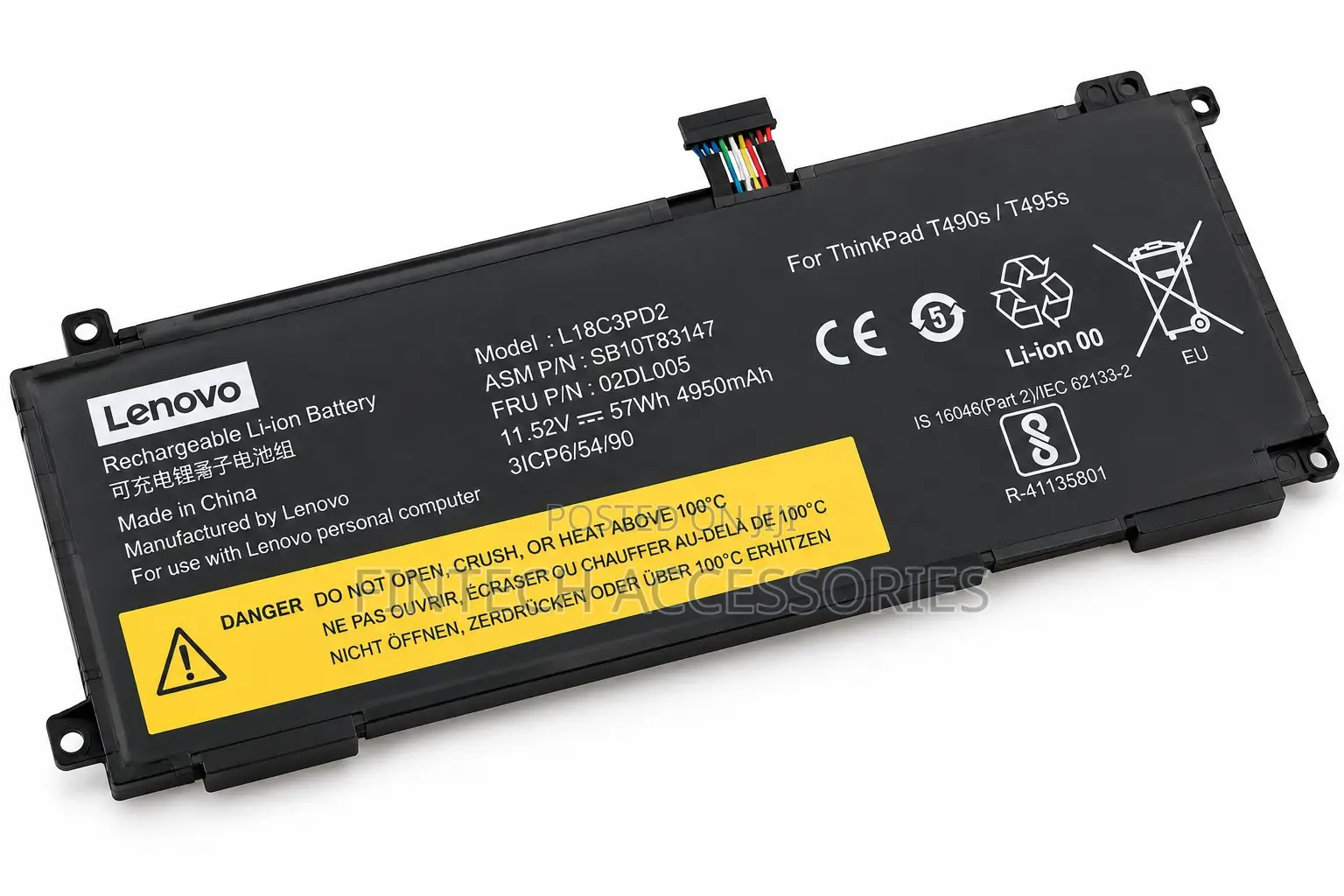 Lenovo ThinkPad T490s T495s Laptop Battery L18C3PD2