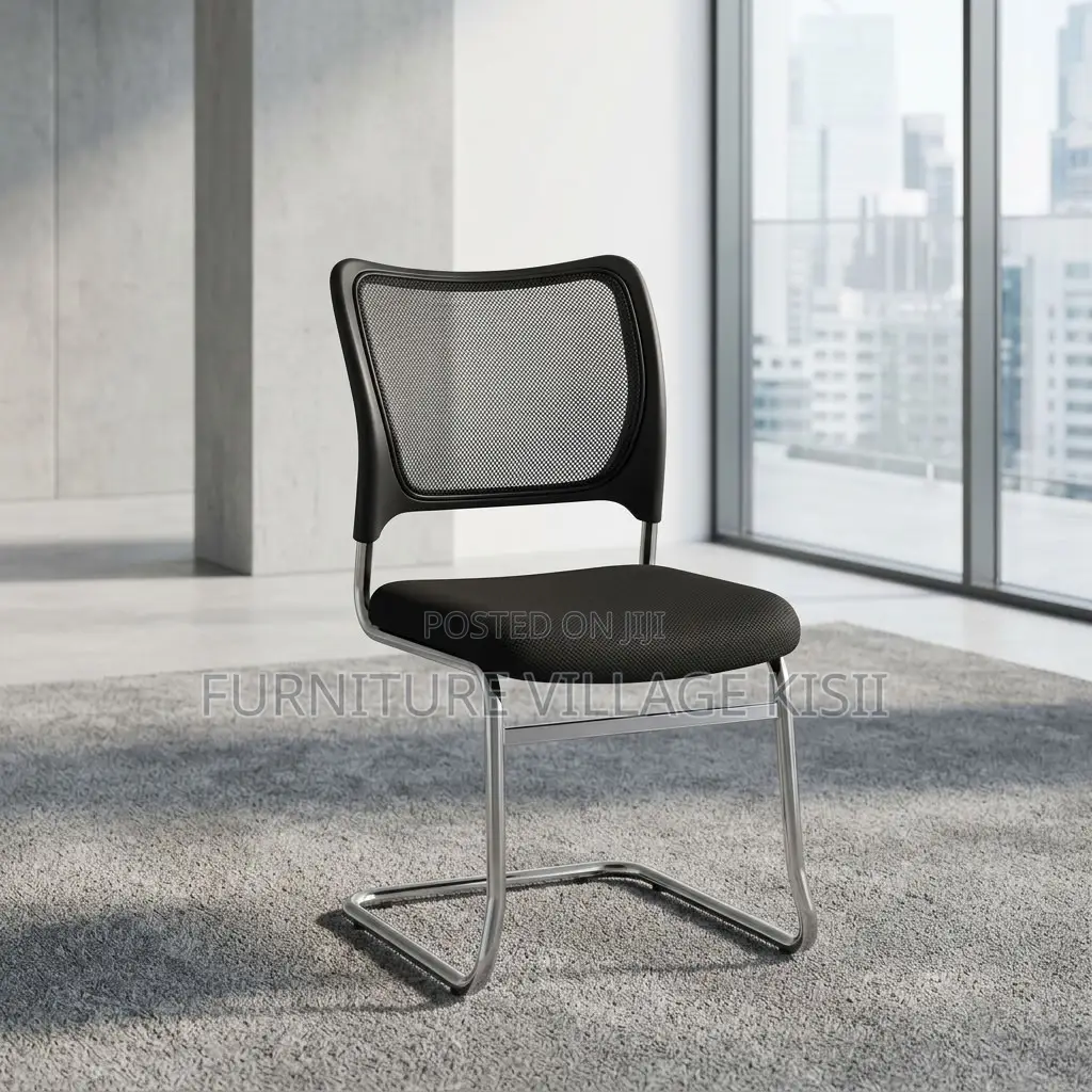 Black Mesh Waiting Office Chair