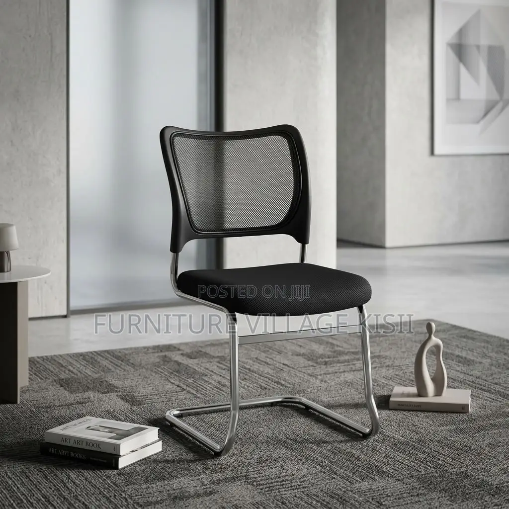 Black Mesh Waiting Office Chair