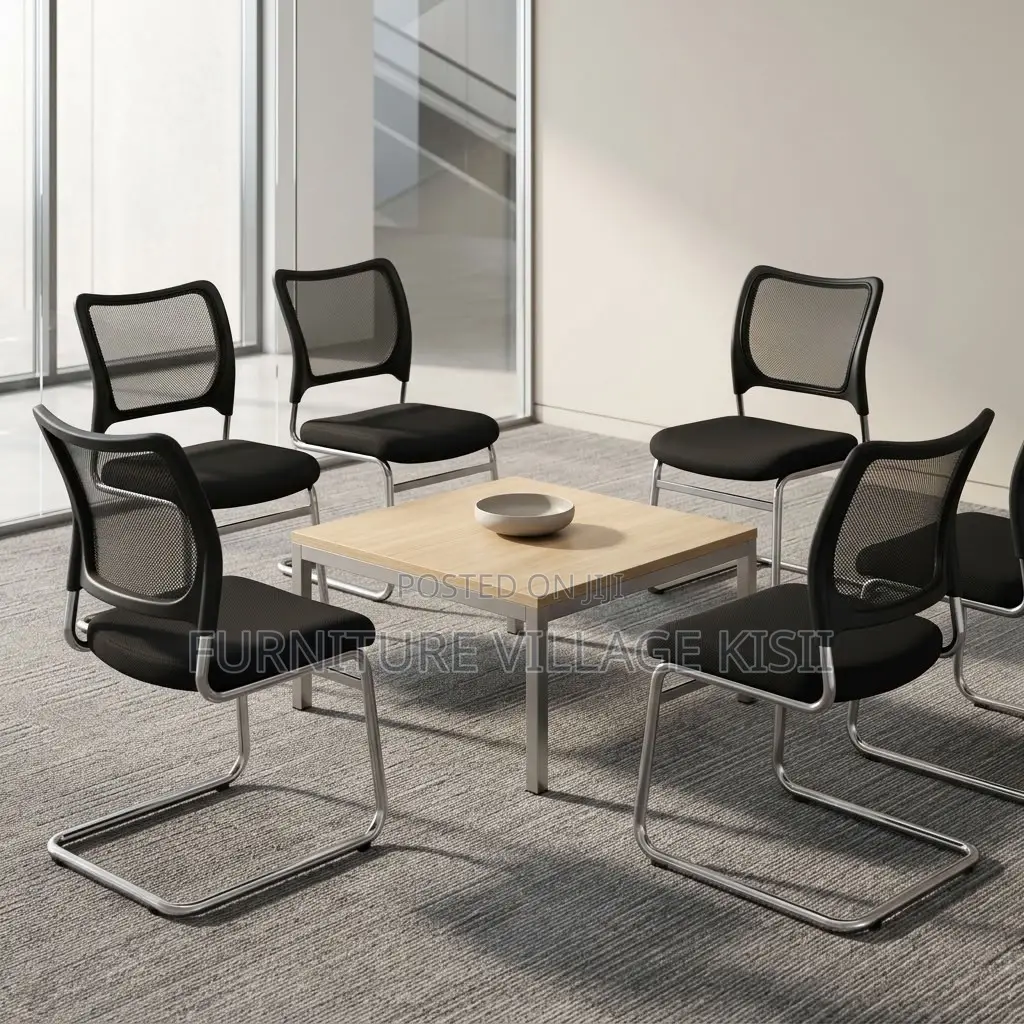 Black Mesh Waiting Office Chair