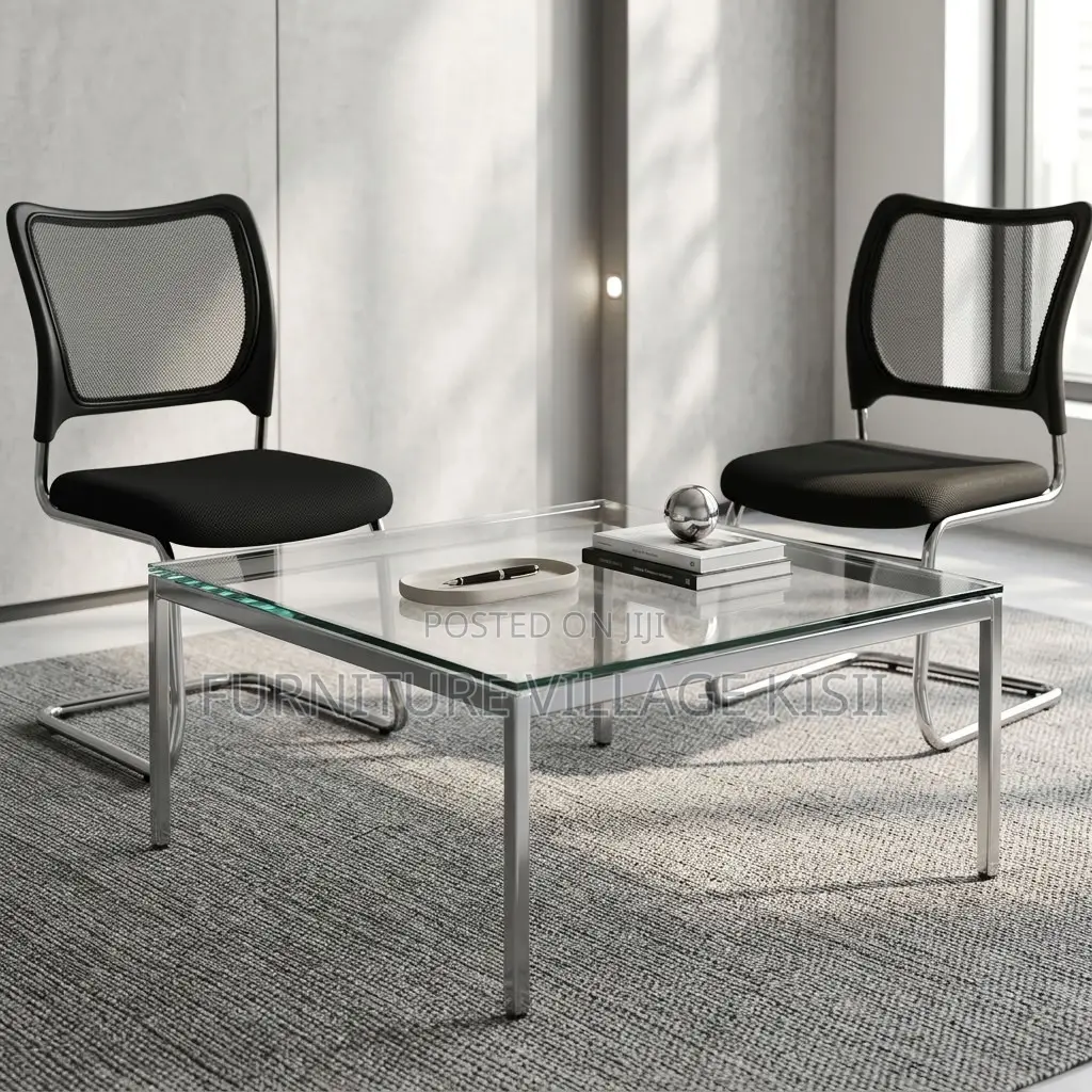 Black Mesh Waiting Office Chair