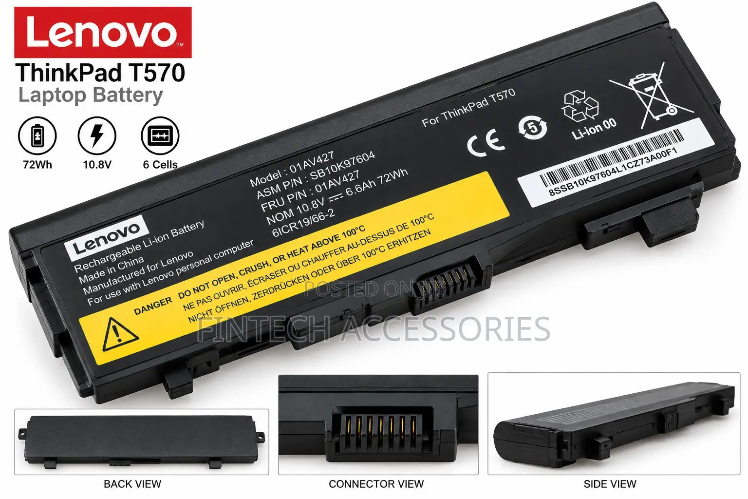 Lenovo ThinkPad T570 Laptop Battery Replacement
