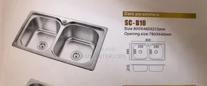 Centamily Double Bowl Stainless Steel Kitchen Sink – 100×50cm
