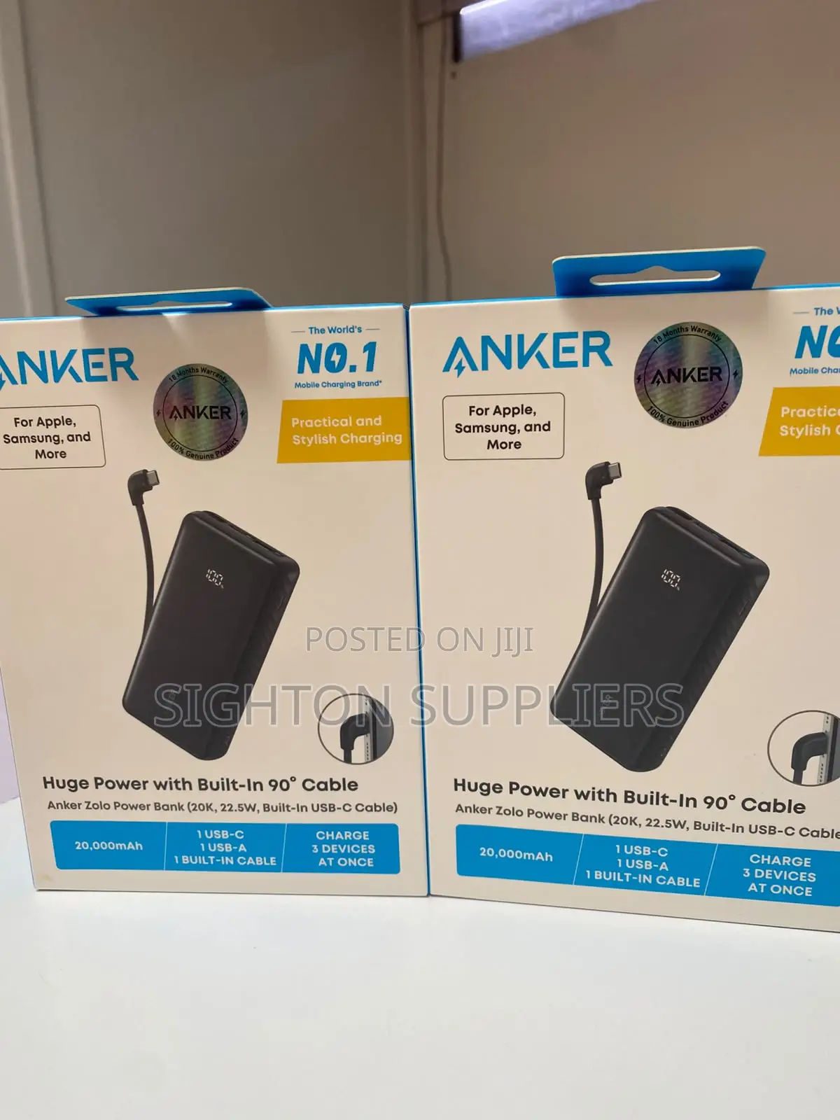Anker Zolo Power Bank (, 22.5W, Built-in USB-C Cable)