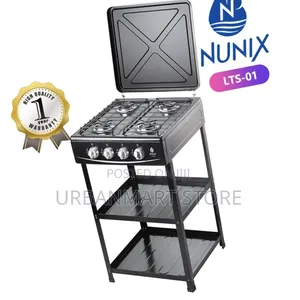 Nunix 4 Burner Gas Cooker With Strong Support Shelves