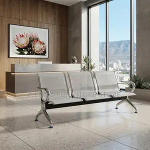Office Benches; Reception Metallic Three Link Modern Benches