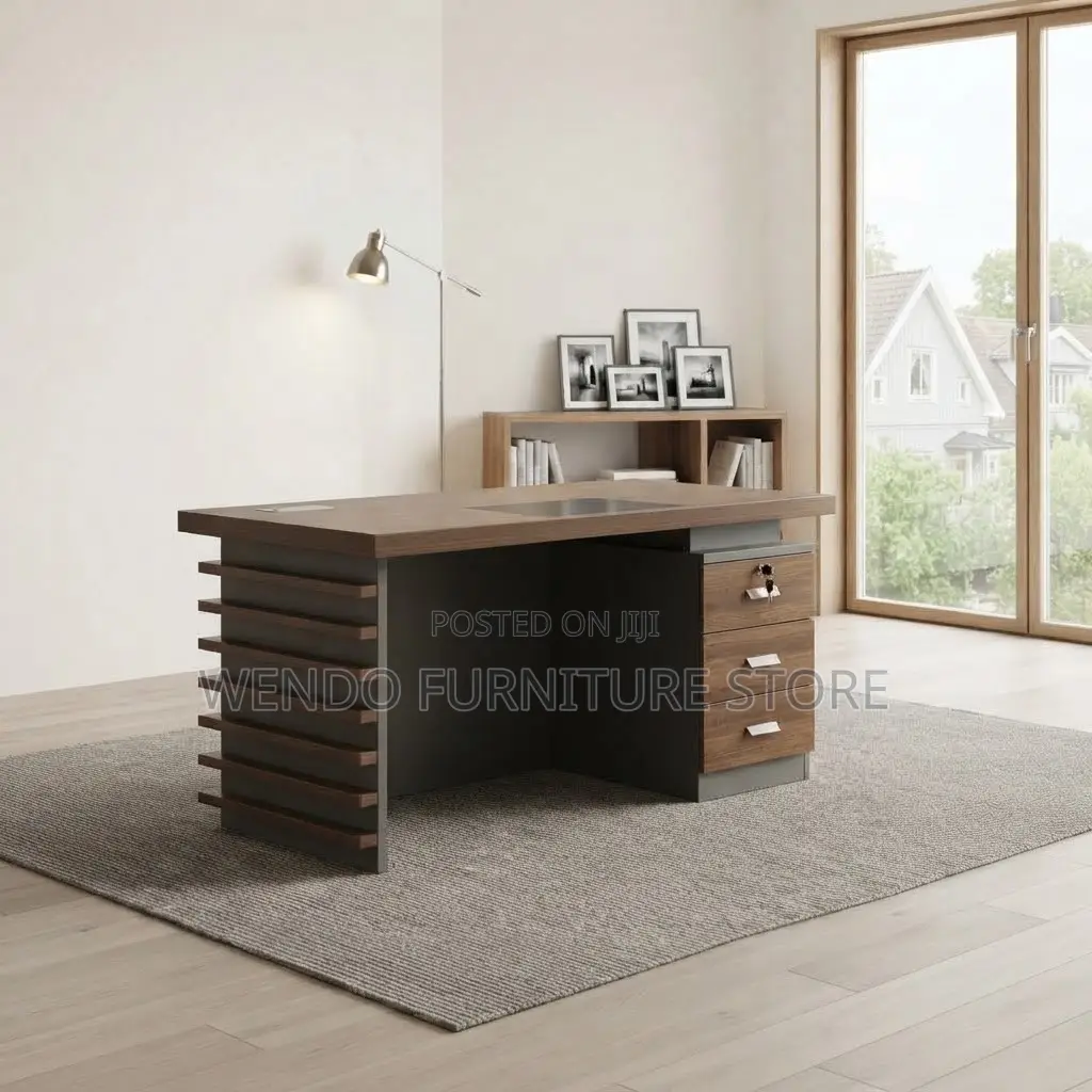 Office Desk; 1400MM Executive 140CM Brown Home Office Working Desk