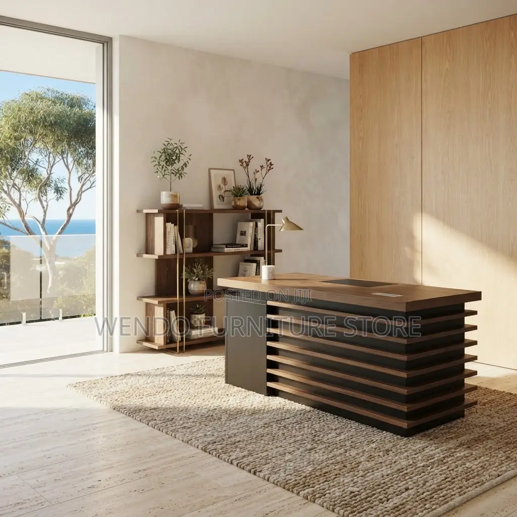 Office Desk; 1400MM Executive 140CM Brown Home Office Working Desk