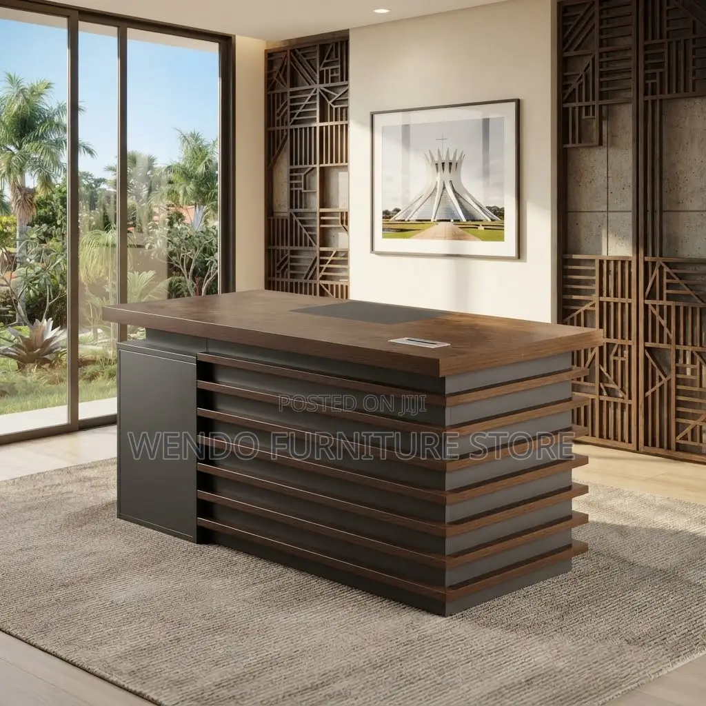 Office Desk; 1400MM Executive 140CM Brown Home Office Working Desk