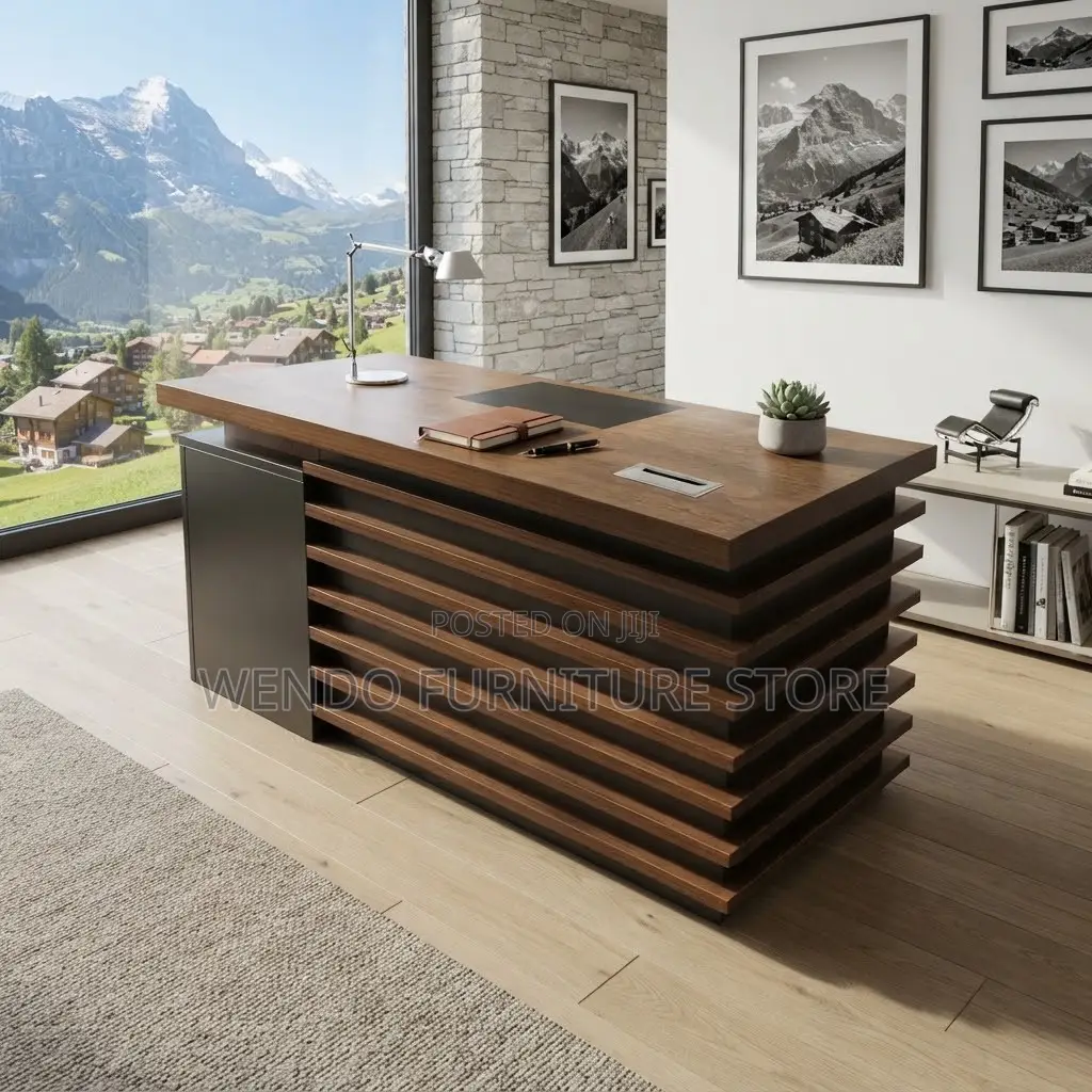 Office Desk; 1400MM Executive 140CM Brown Home Office Working Desk