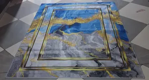  Luxury Blue Grey Marble-Effect Carpet