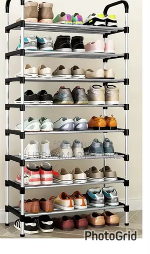 8 Layer Shoe Rack – Black, Easy to Assemble