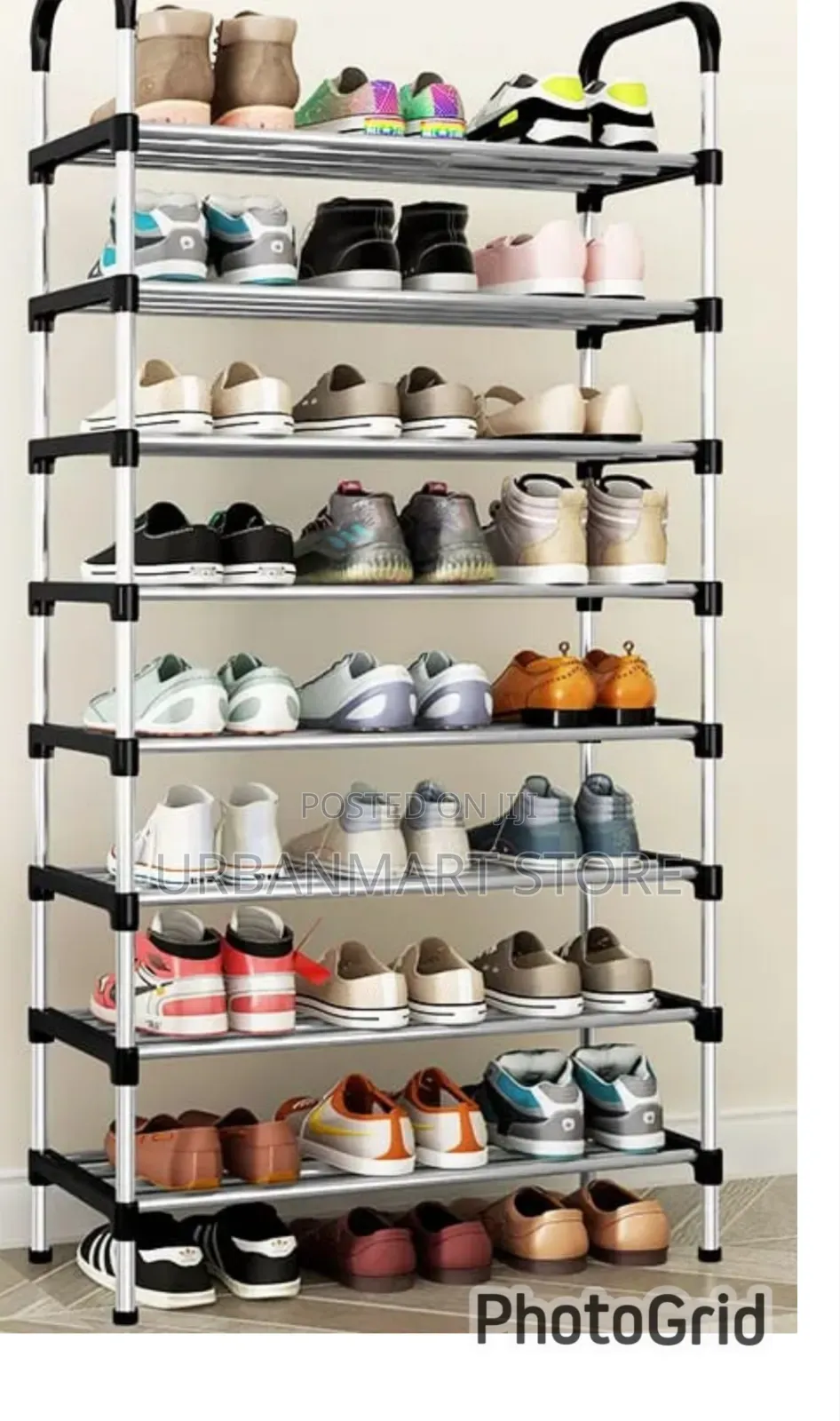 8 Layer Shoe Rack – Black, Easy to Assemble