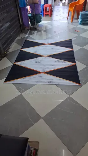  Modern Black Marble Geometric Carpet